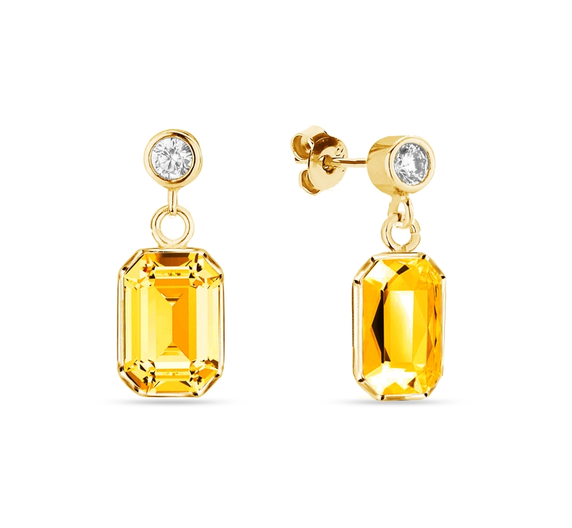 Náušnice žluté se Swarovski Elements Royal KCG26028SF Sunflower