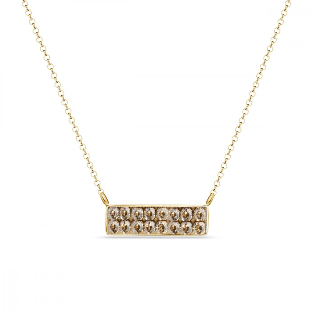 Levně Náhrdelník zlatý se Swarovski Elements Radiance NGFMP2GS Golden Shadow