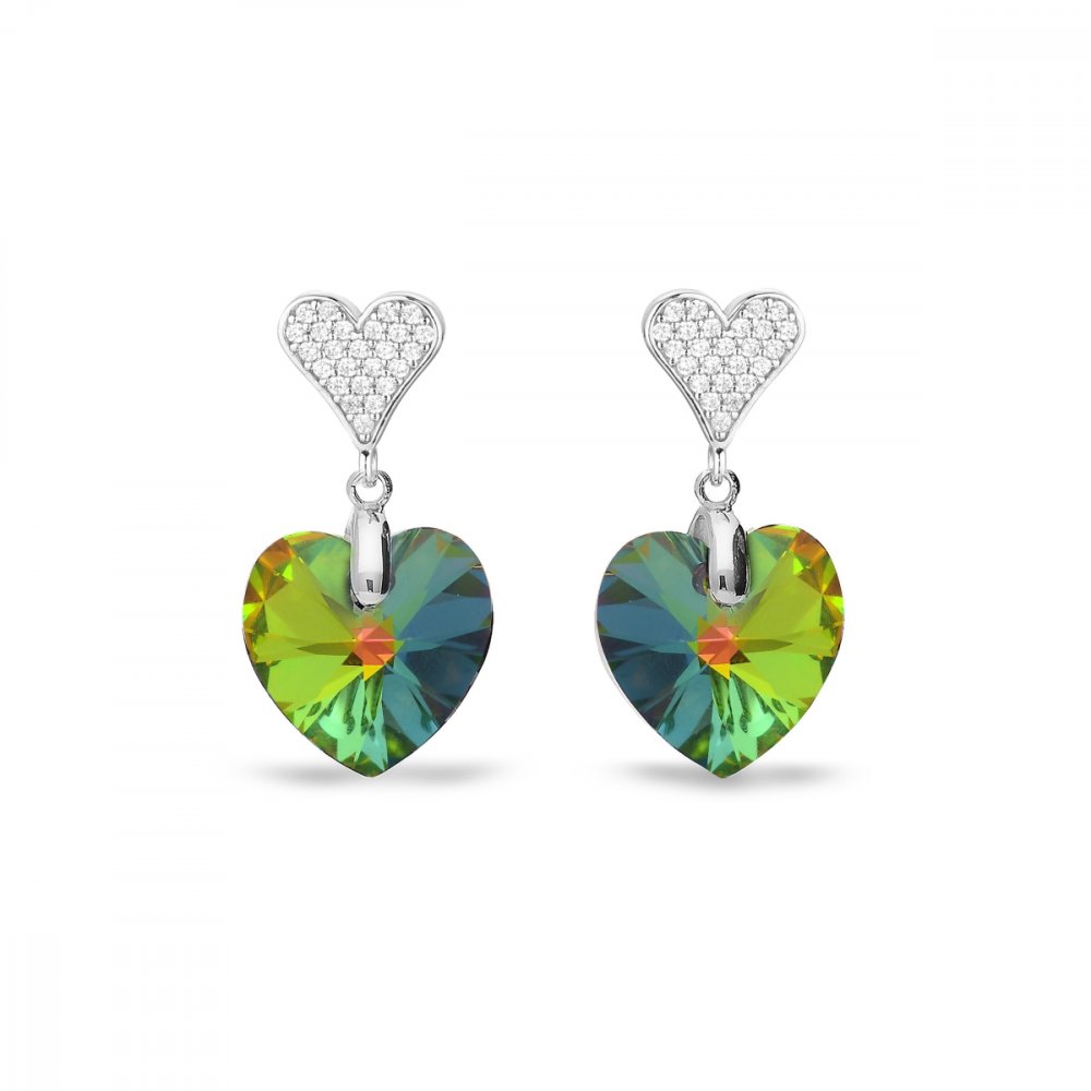 Náušnice zelené se Swarovski Elements Spirit KCN622814VM Vitrail Medium