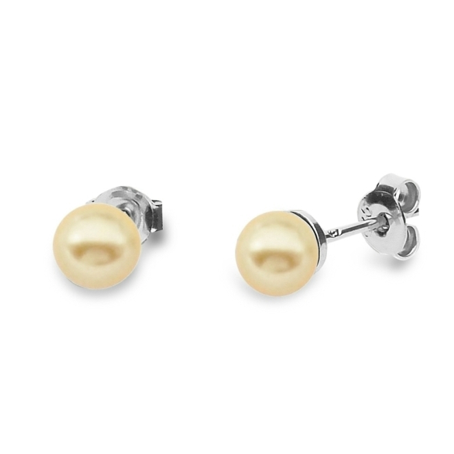 Náušnice se Swarovski Elements Classic Pearl K58186LGO Light Gold 6 mm