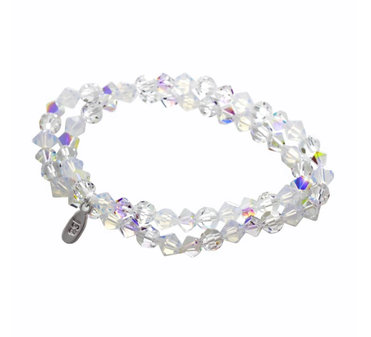 Navlékaný náramek na dvě omotání z korálků Swarovski AB