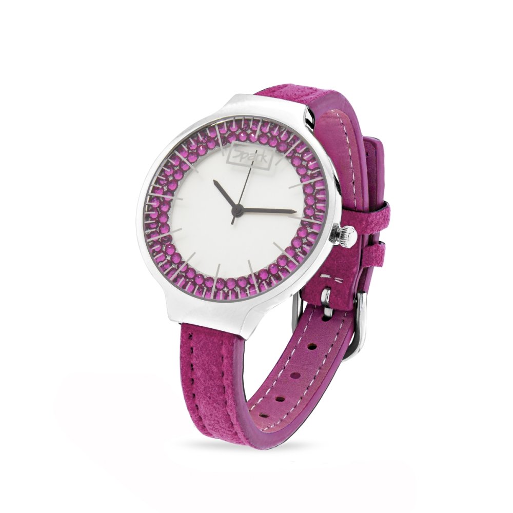 Levně Dámské tmavě růžové hodinky BRILLION se Swarovski Elements Z35FF