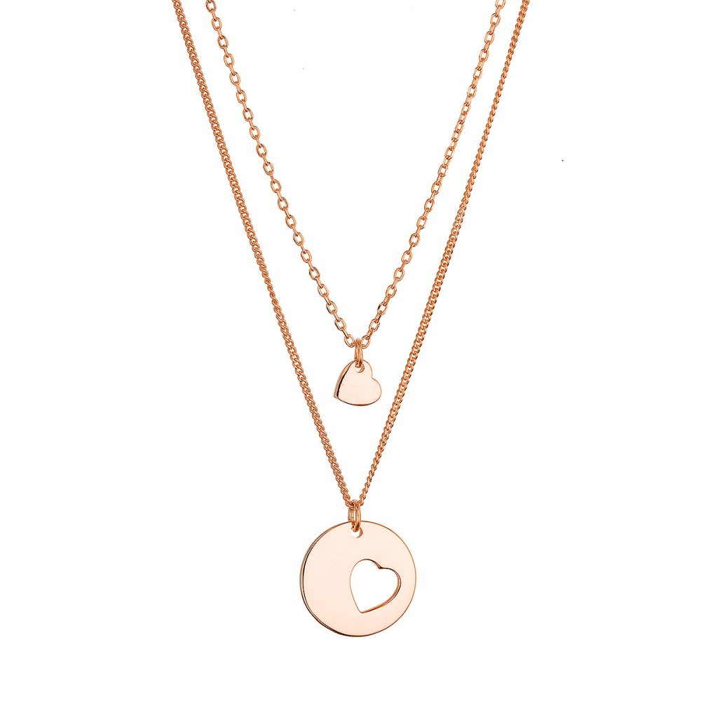 Pozlacený stříbrný set náhrdelníků pro maminku a dceru 62047 rose gold