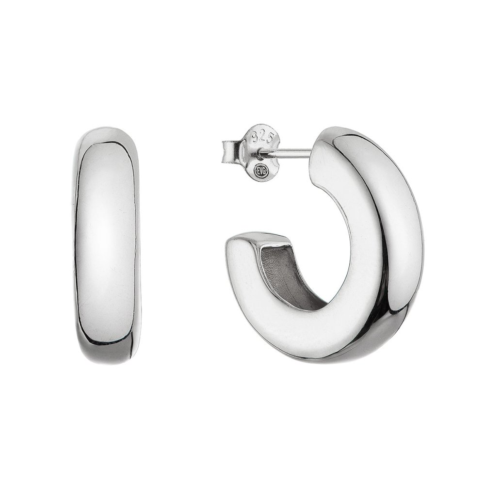 Stříbrné silné kruhové náušnice 61088