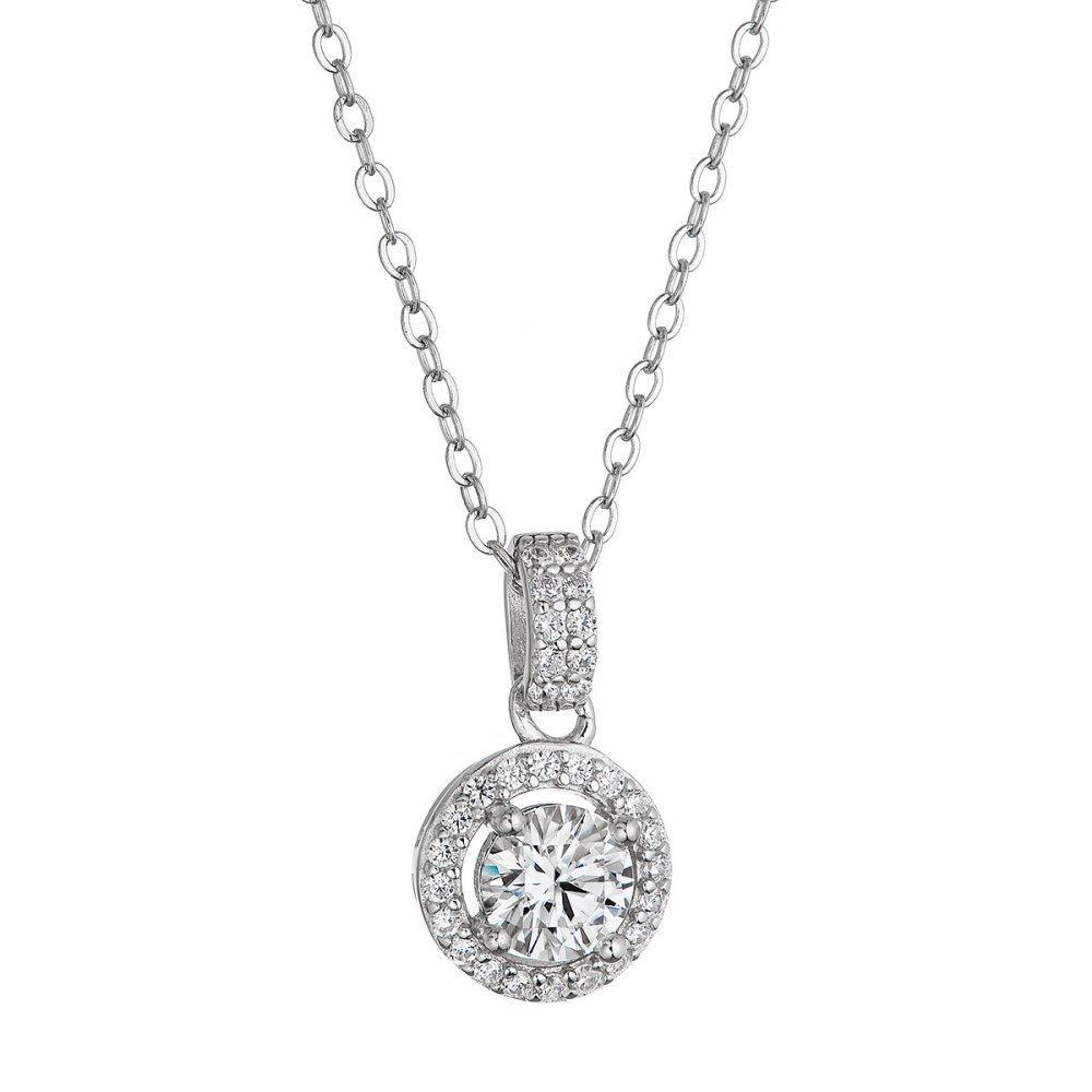 Stříbrný náhrdelník AURORA 12M00001 moissanite