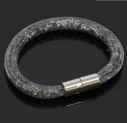 Náramek šedý Stardust s křišťály