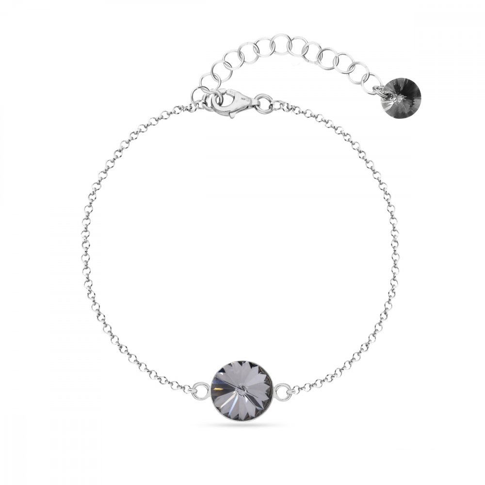 Náramek šedý se Swarovski Elements Candy B1122SS47SN  Silver Night