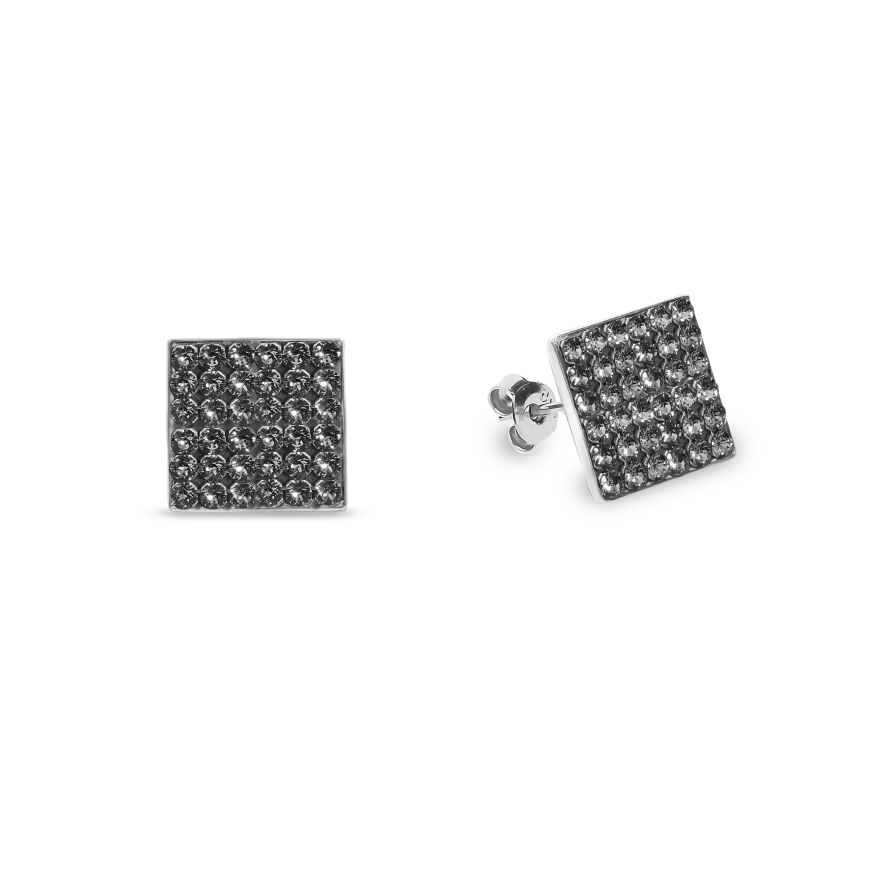 Náušnice šedé se Swarovski Elements Kingdom Studs KFM6SN Silver Night