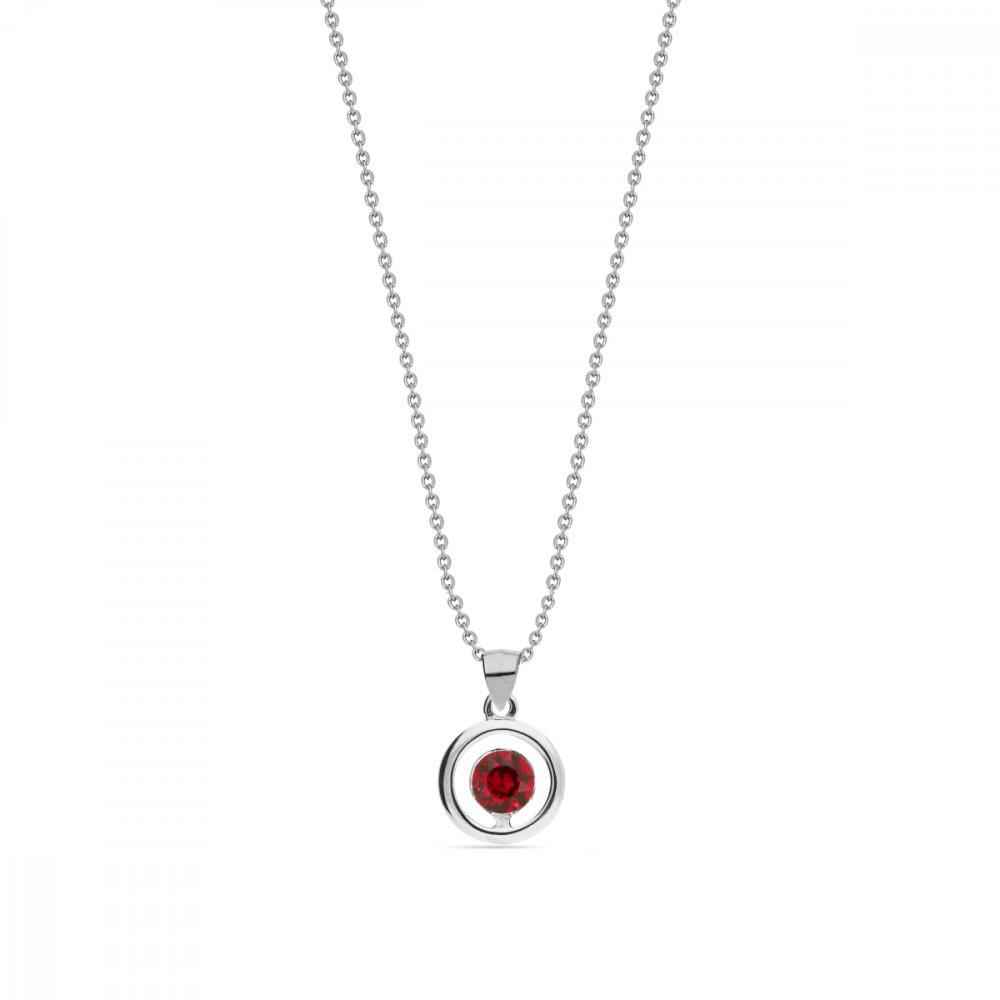 Náhrdelník červený se Swarovski Elements Punct NC1088SS18SC Scarlet