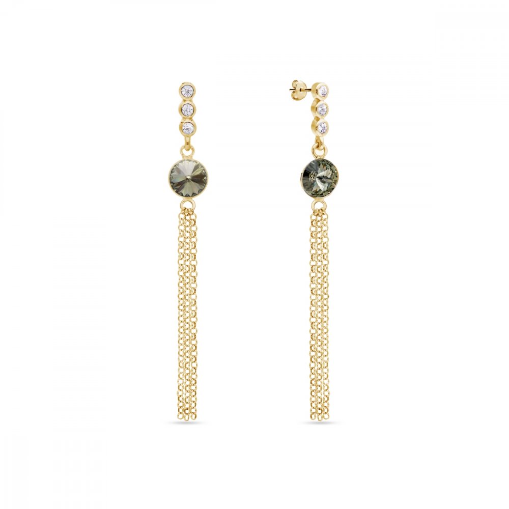 Náušnice šedé se Swarovski Elements Ballena KCG1122SS29BD Black Diamond