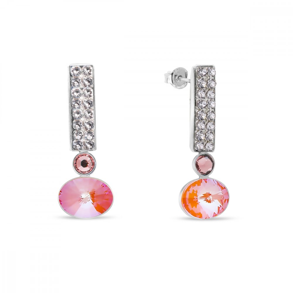 Náušnice oranžové se Swarovski Elements Lingo KFM4122COGD Orange Glow DeLite