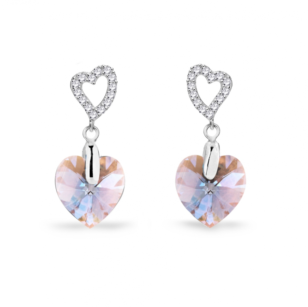 Levně Náušnice fialové se Swarovski Elements Amore KCS622810LAMSH Light Amethyst Shimmer