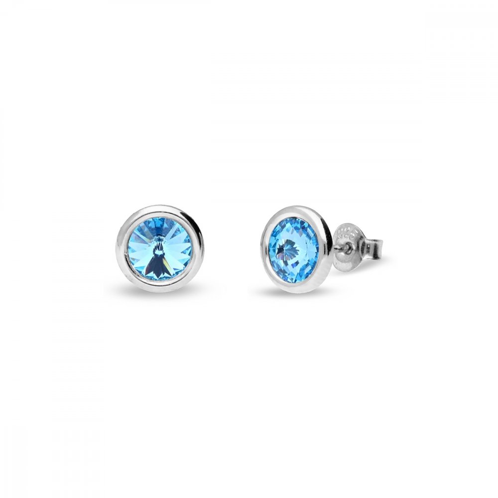 Levně Náušnice modré se Swarovski Elements Tiny Bonbon Studs KR1122SS29AQ Aqua 6 mm