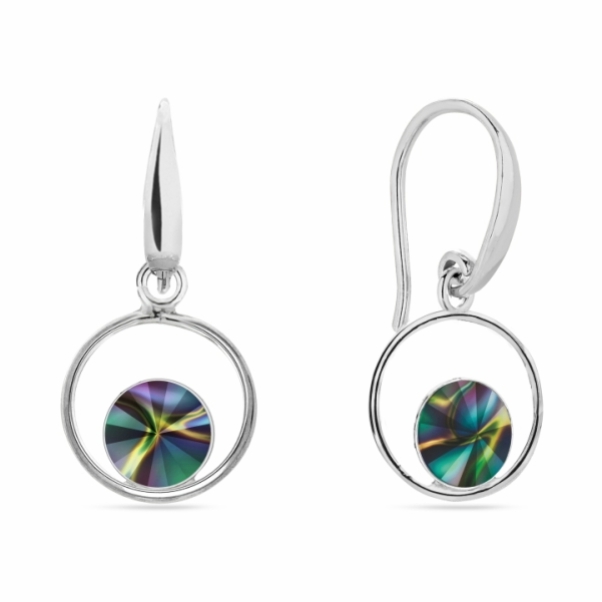 Levně Náušnice duhové se Swarovski Elements Fame KWOM1122SS29RD Rainbow Dark