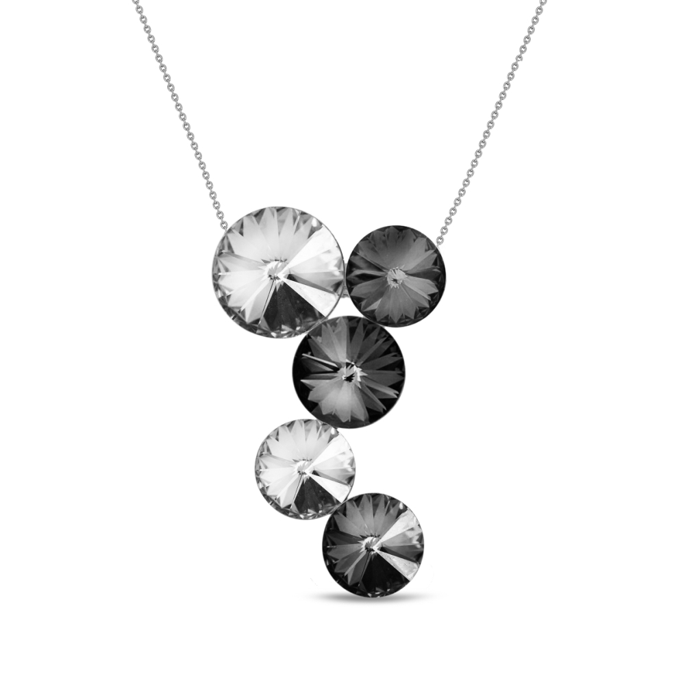 Náhrdelník se Swarovski Elements Lollipop NK1122CSN Silver Night