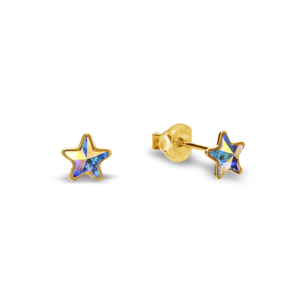 Náušnice duhové se Swarovski Elements Astral Star KG28165AB AB