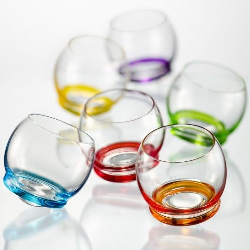 Sada 6 ks houpacích sklenic Crazy barevné 390 ml