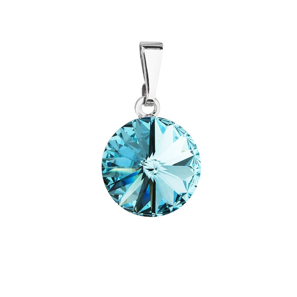 Přívěsek tyrkysový Rivoli se Swarovski Elements Light Turquoise 12 mm