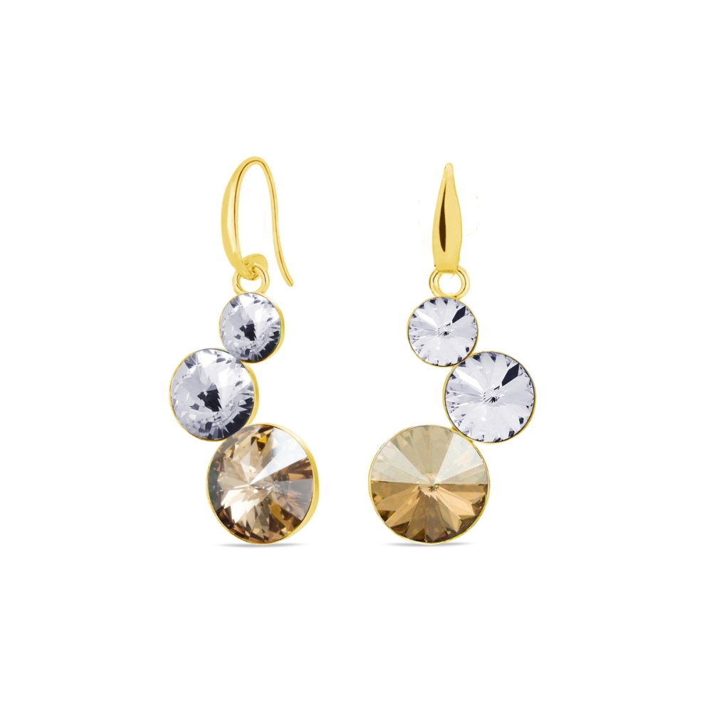 Levně Náušnice Lolipop Gold se Swarovski Elements KWG11223CGS Gold Shadow