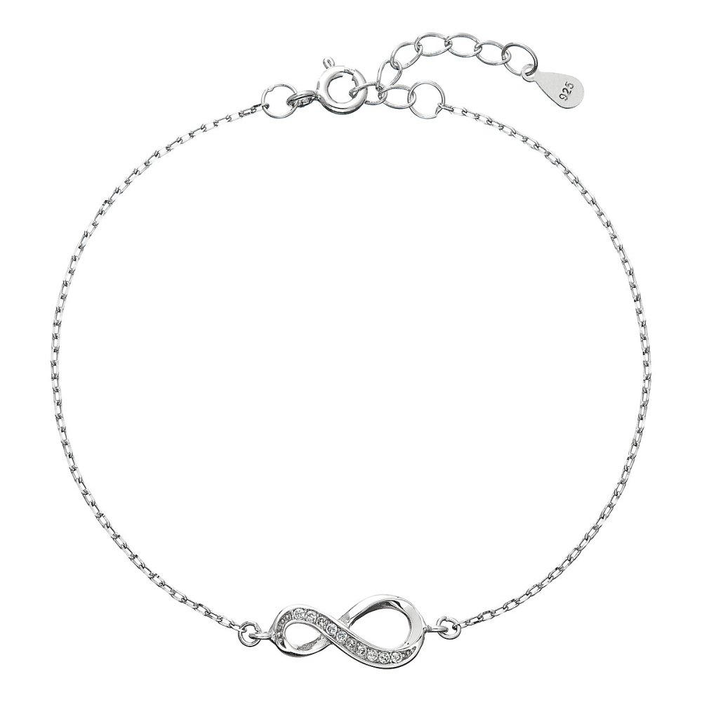 Stříbrný náramek se zirkony infinity 13009.1