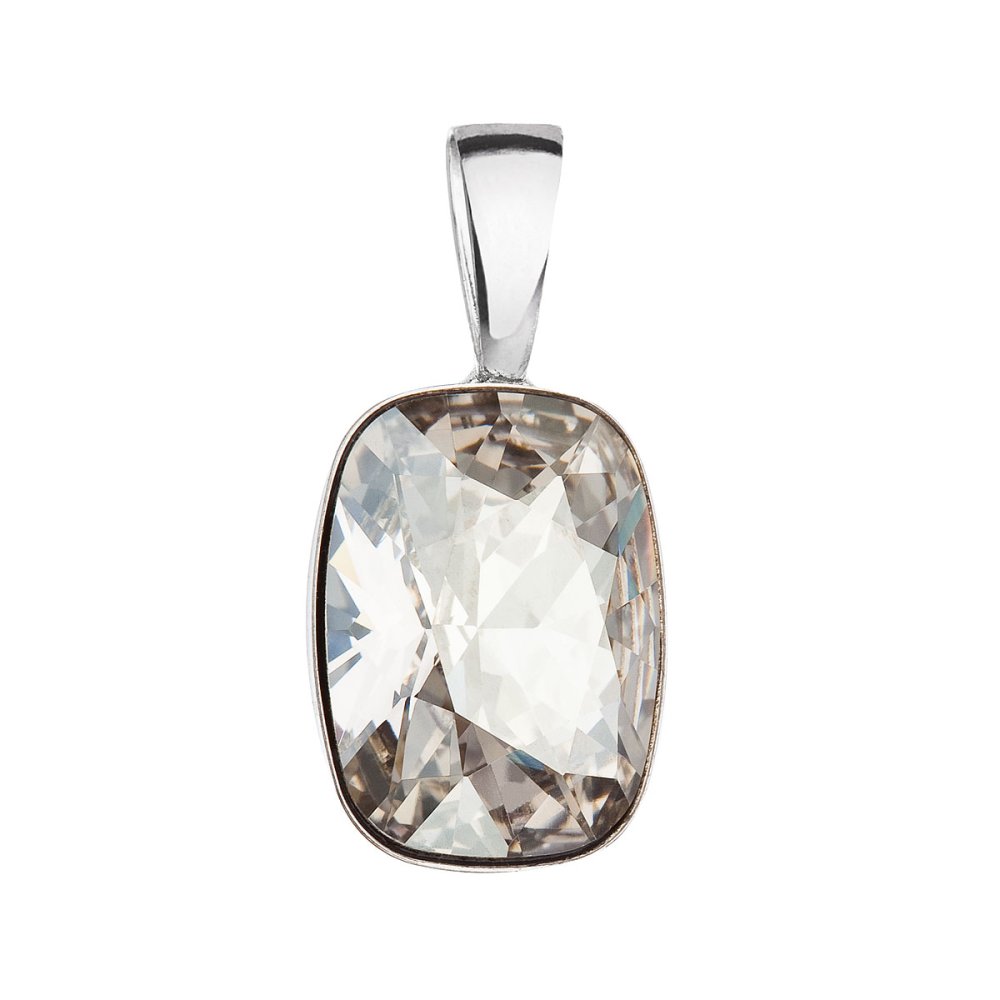 Stříbrný přívěsek s krystaly Swarovski šedý obdélník 34244.5 Silver Shade