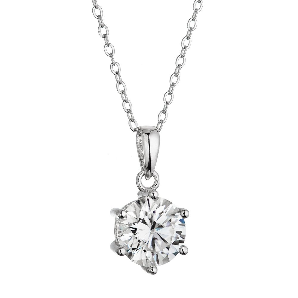 Stříbrný náhrdelník MIA 12M00004 moissanite