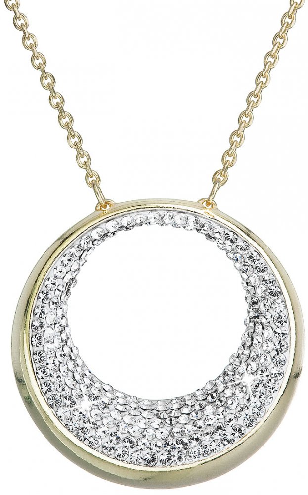 Náhrdelník zlatý se Swarovski Elements kolečko 32026.1 Krystal Gold