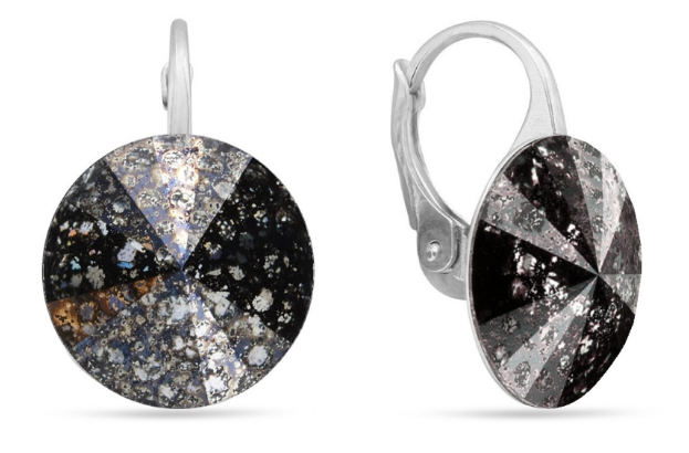 Náušnice černé Rivoli se Swarovski Elements Sweet Candy KA112214BP  Black Patina 14 mm