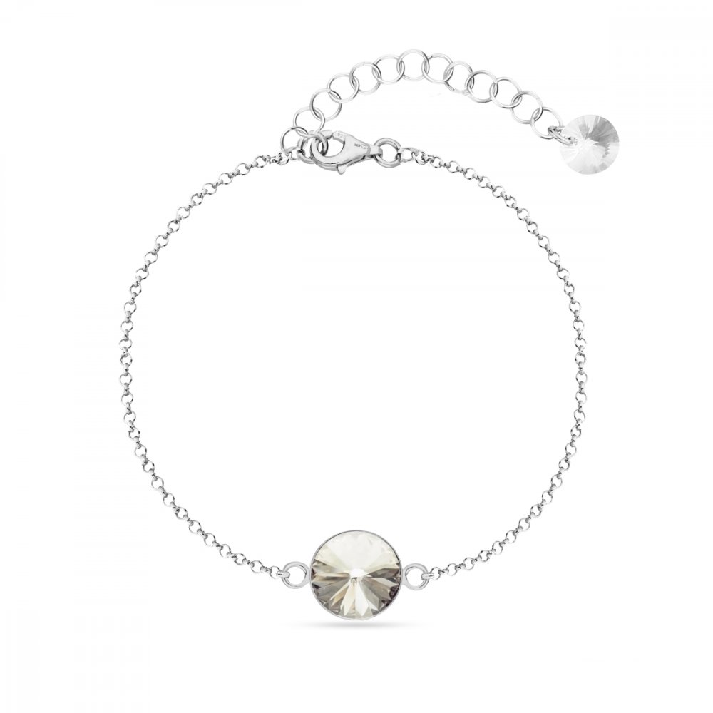 Levně Náramek šedý se Swarovski Elements Candy B1122SS47SS Silver Shade