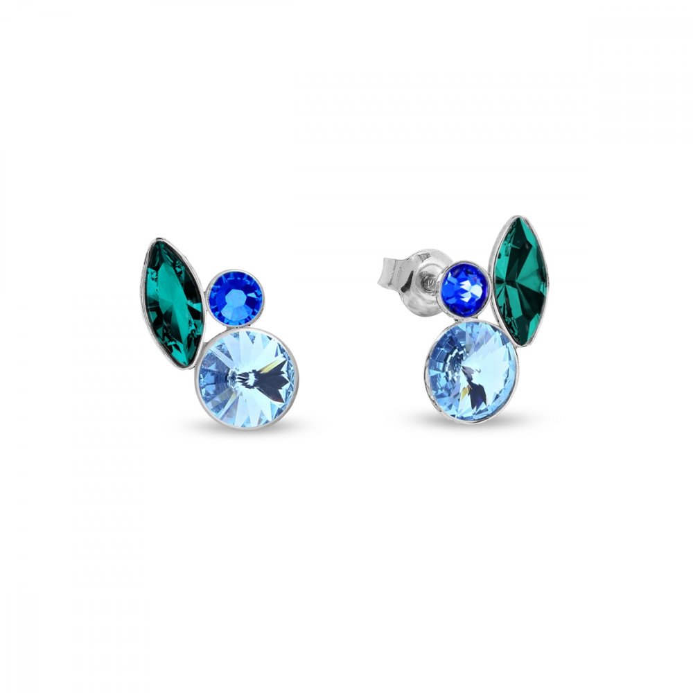 Náušnice modré se Swarovski Elements Artesia K2201MIX1EMAQ Aqua