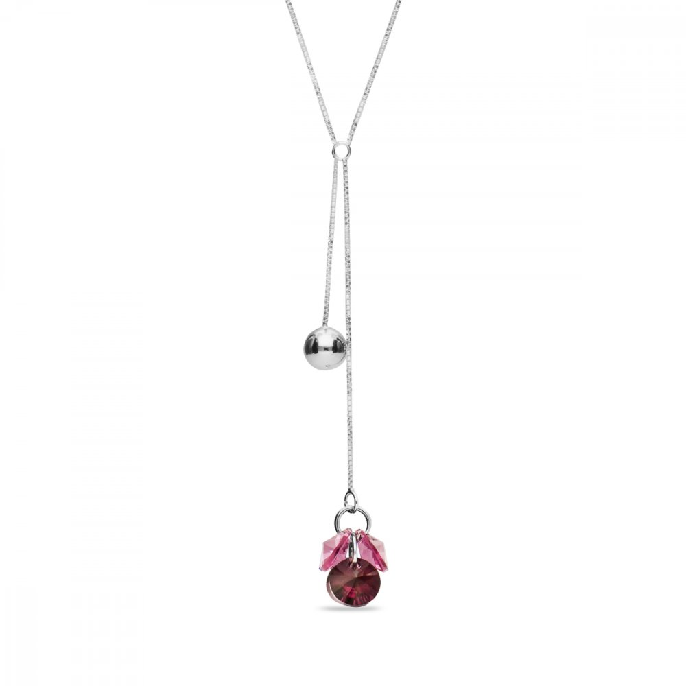 Náhrdelník růžový se Swarovski Elements Vinber NKL6428RAM Rose+Amethyst