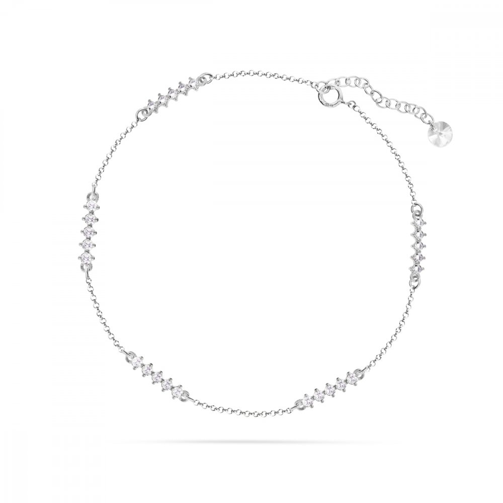 Řetízek na nohu stříbrný se Swarovski Elements Nilo BA31021