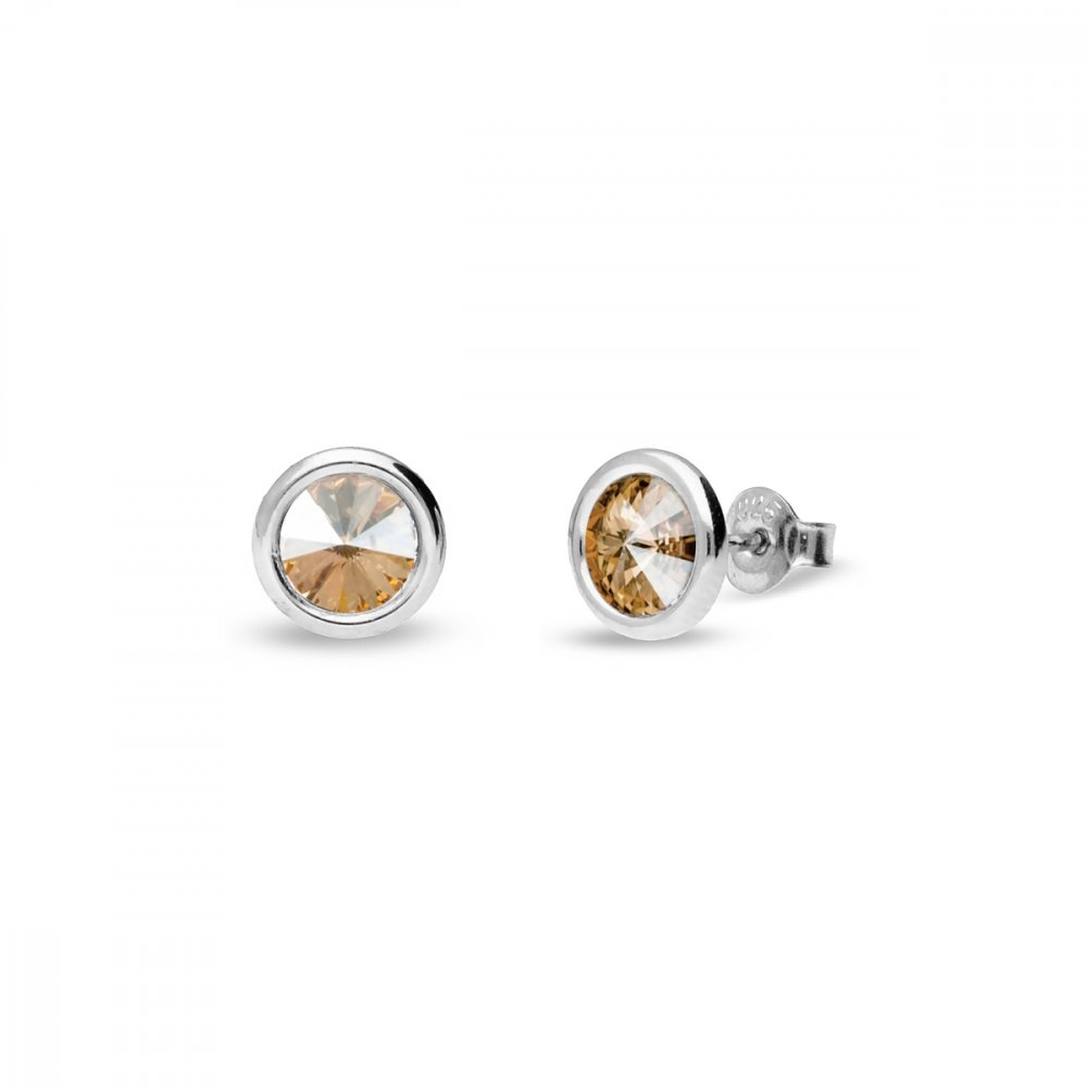 Náušnice zlaté barvy se Swarovski Elements Tiny Bonbon Studs KR1122SS29GS Gold Shadow 6 mm