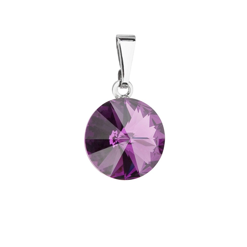 Přívěsek fialový Rivoli se Swarovski Elements Amethyst 12 mm