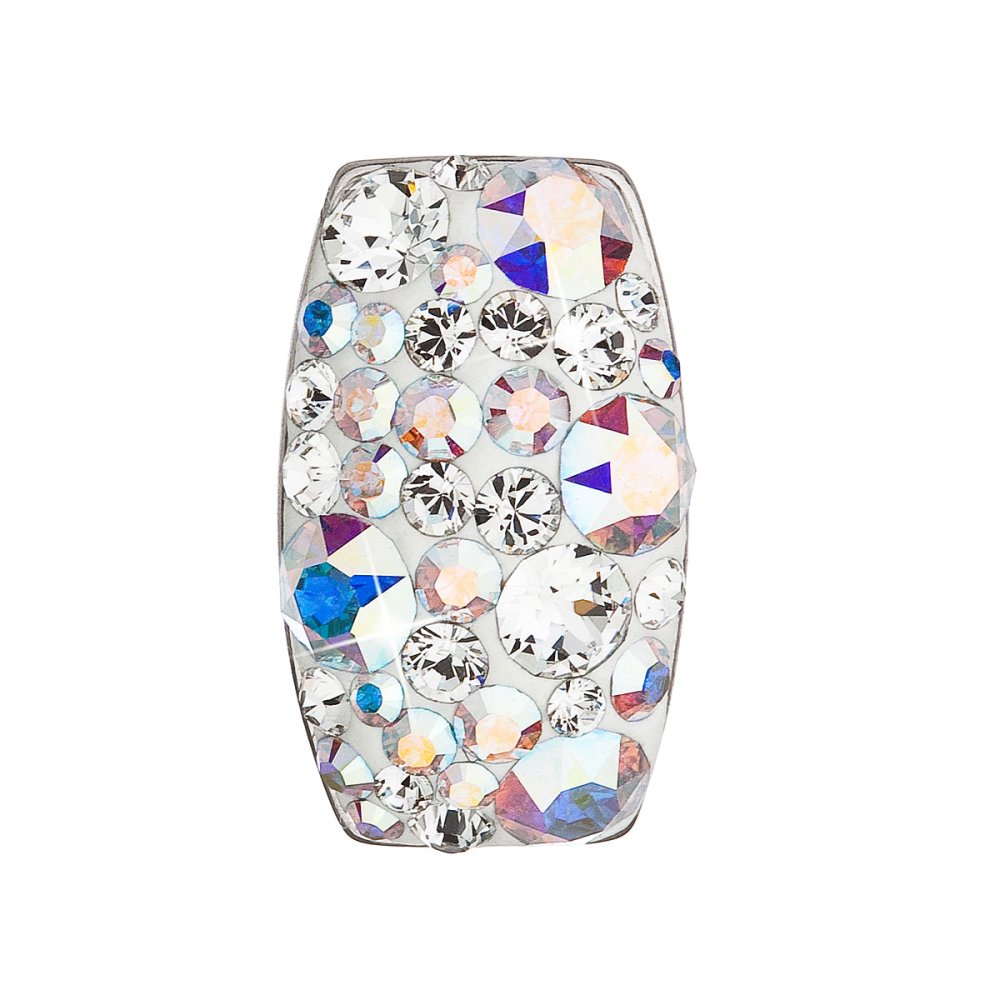 Stříbrný přívěsek s krystaly Swarovski AB efekt obdélník 34194.2 AB