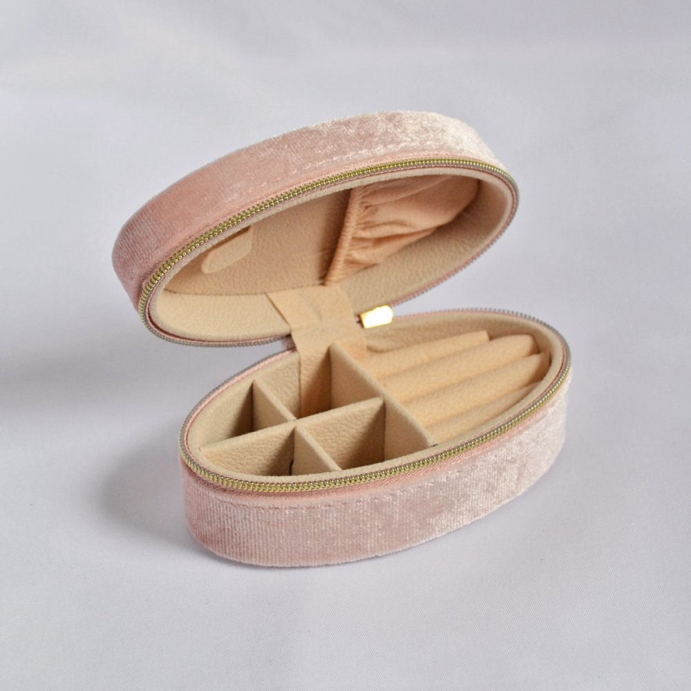 Šperkovnice oválná na zip SK0002 růžová