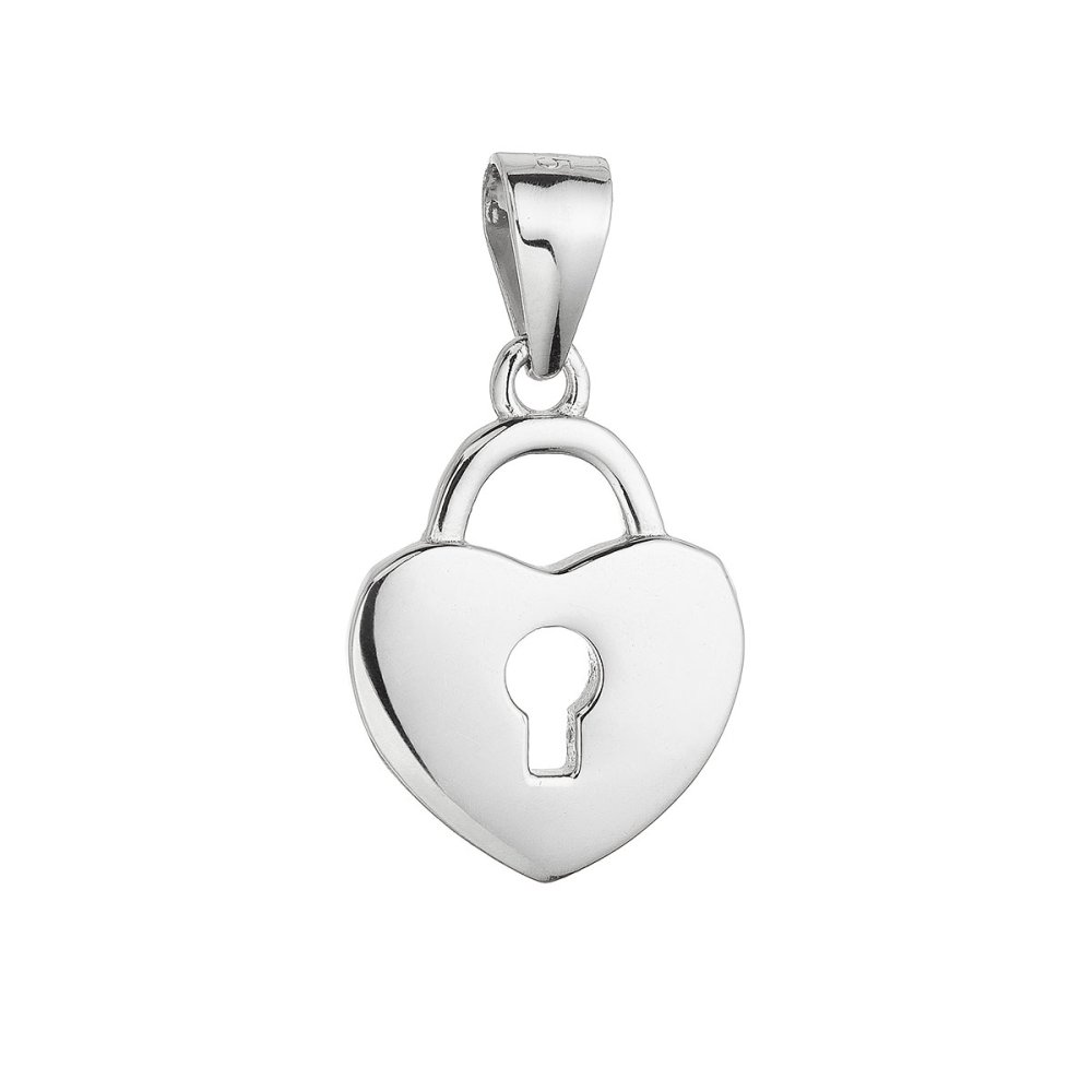 Stříbrný přívěsek zámeček srdíčko 64084