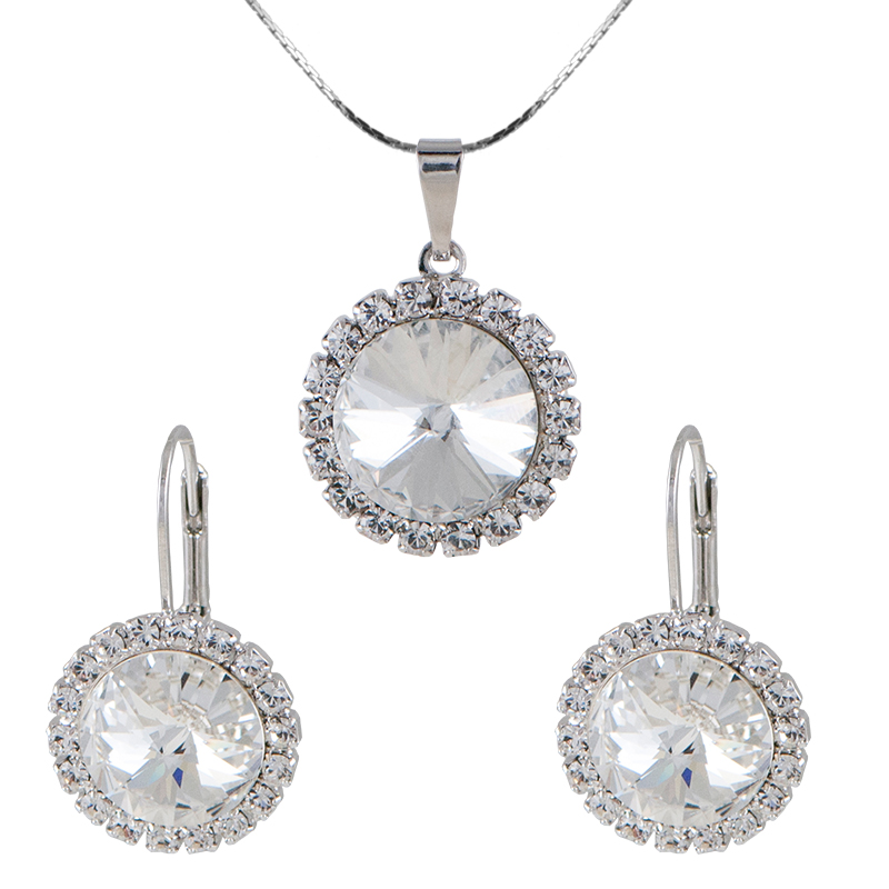 Souprava se Swarovski Elements kolečko Krystal 16 mm