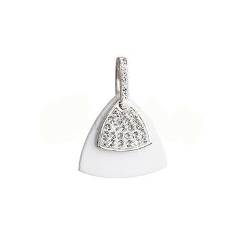 Levně Přívěsek Swarovski Elements trojúhelník vykládaný křišťály, bílý