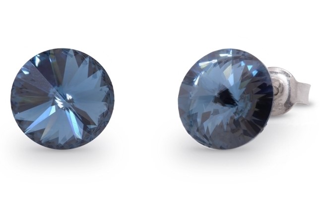 Levně Náušnice Rivoli se Swarovski Elements Sweet Candy Studs K1122SS39DB denim blue 8 mm