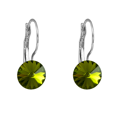 Levně Náušnice Rivoli se Swarovski Elements visací Olivine 8 mm