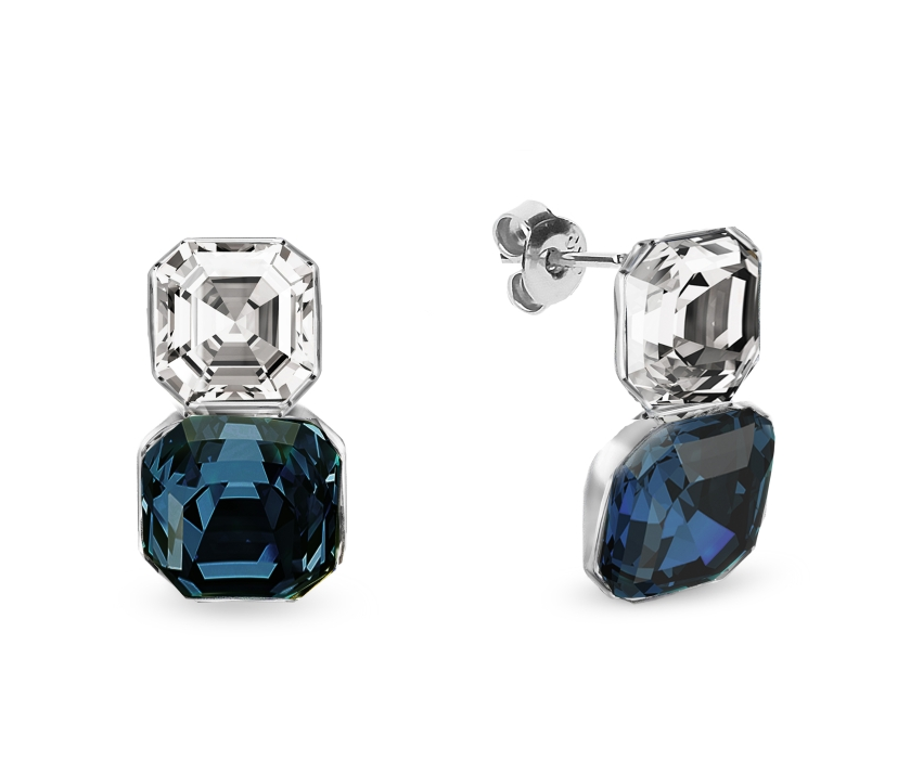 Levně Náušnice modré se Swarovski Elements Imperial Duo KT44802CM Montana