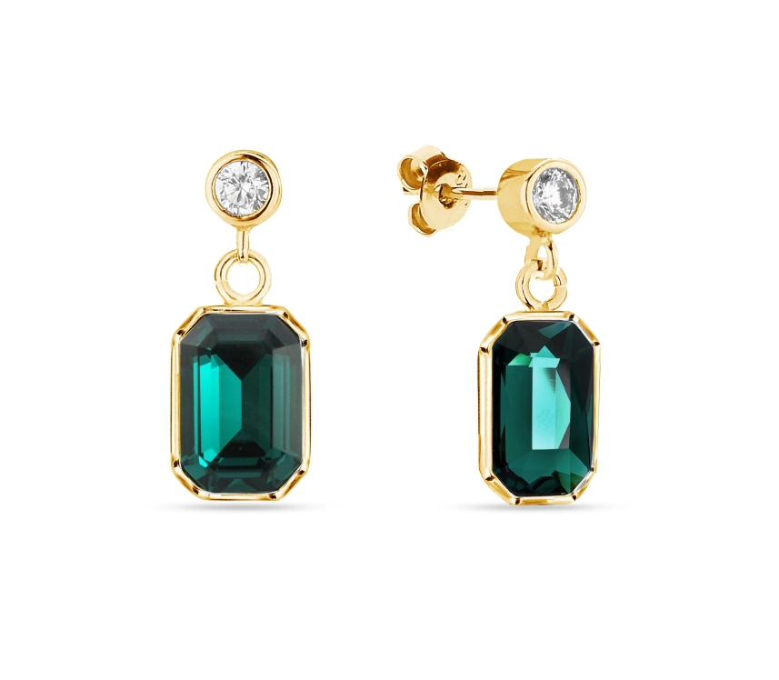 Náušnice zelené se Swarovski Elements Royal KCG26028EM Emerald