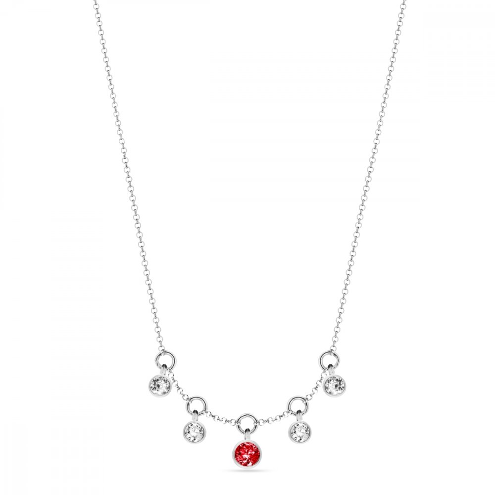 Levně Náhrdelník červený se Swarovski Elements Brio NROLO20385LSIC Light Siam
