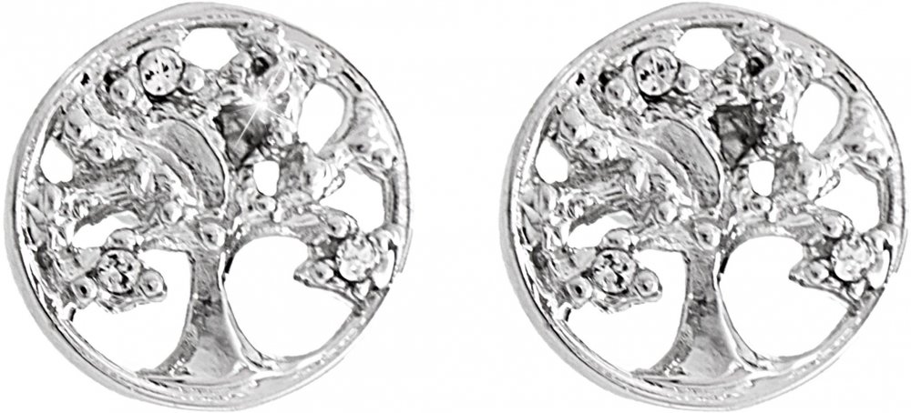 Náušnice čiré se Swarovski Elements Strom Krystal