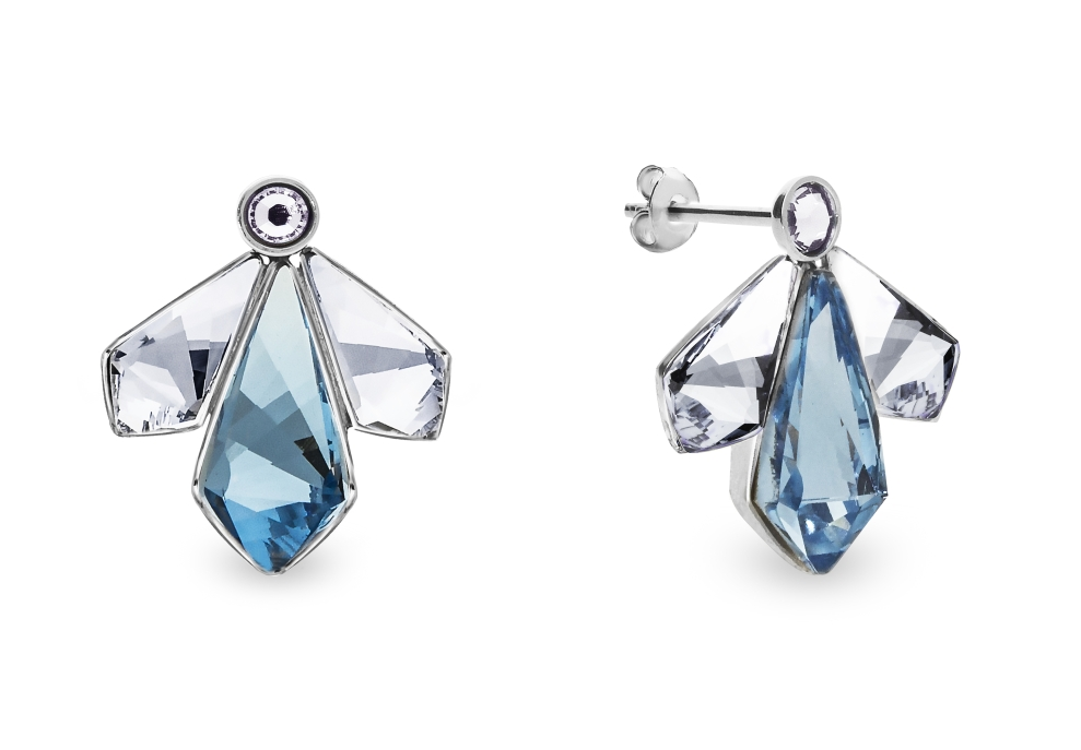 Levně Náušnice modré se Swarovski Elements Falena KDF47313AQC Aqua