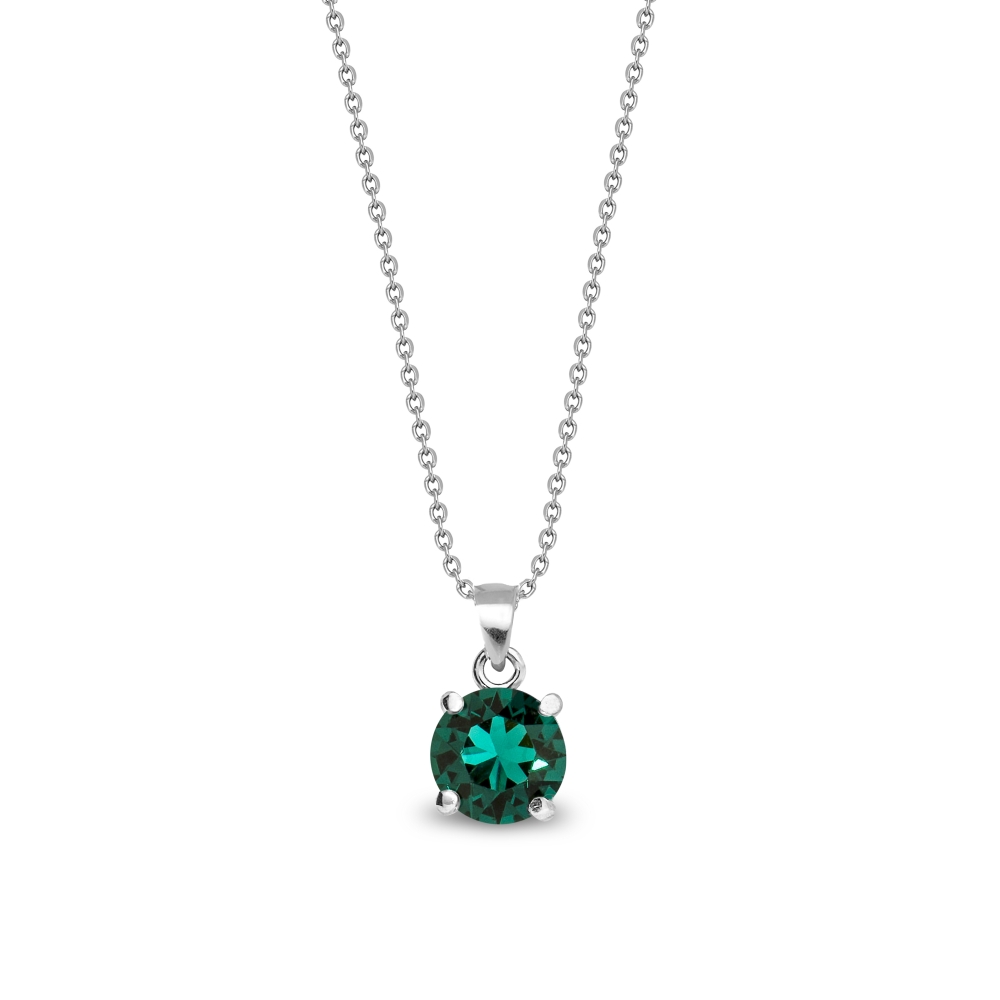Levně Náhrdelník zelený se Swarovski Elements Ronda NP1088SS39EM Emerald