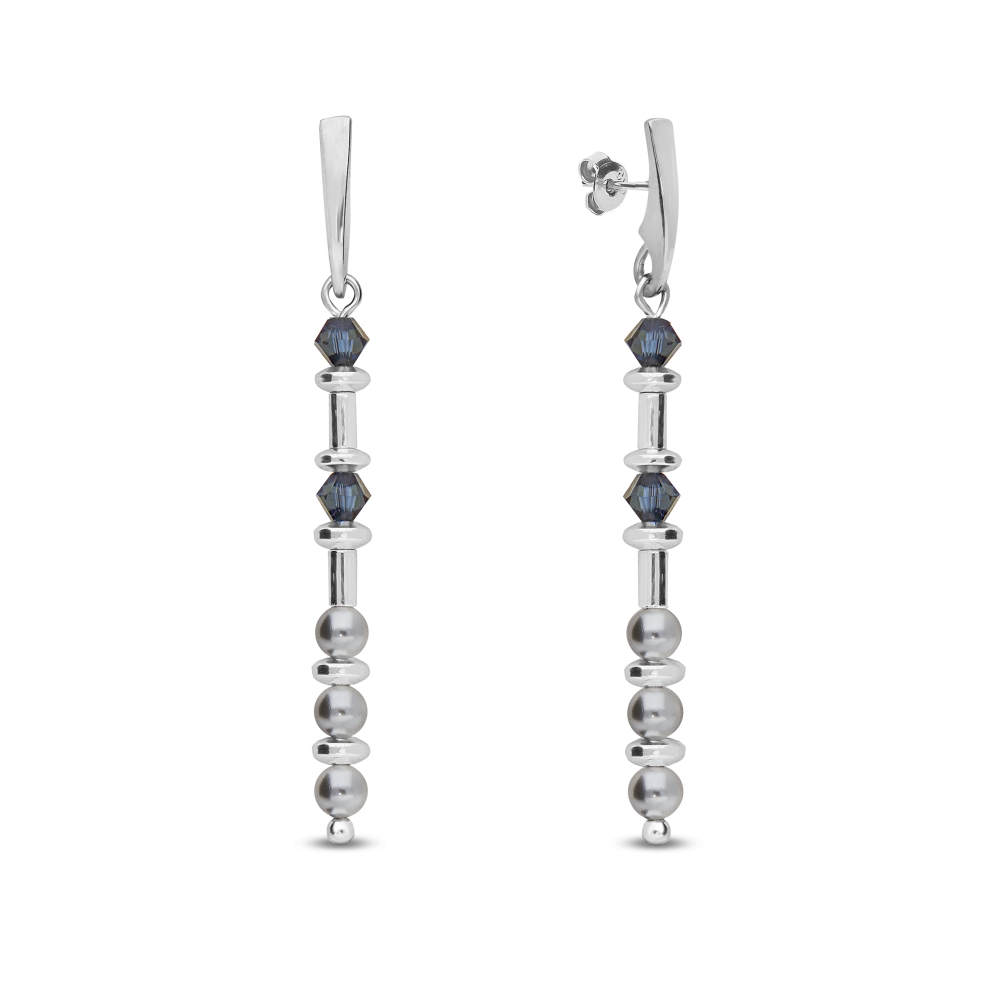 Náušnice modré se Swarovski Elements Clematis K58105328LGM Montana