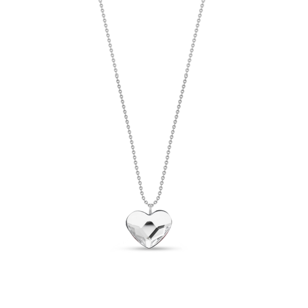 Náhrdelník čirý se Swarovski Elements Heart N2808C Krystal