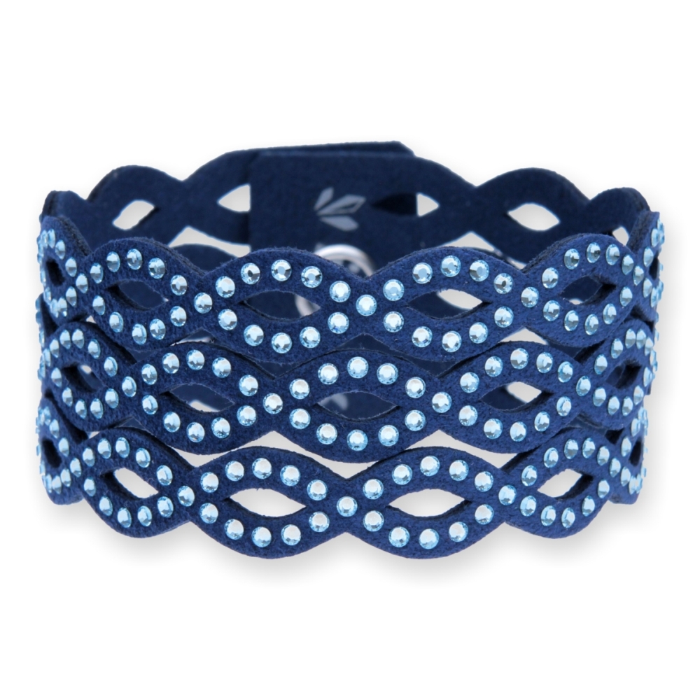 Náramek se Swarovski Elements krystaly modrý Endless BEND3NAQ Aqua